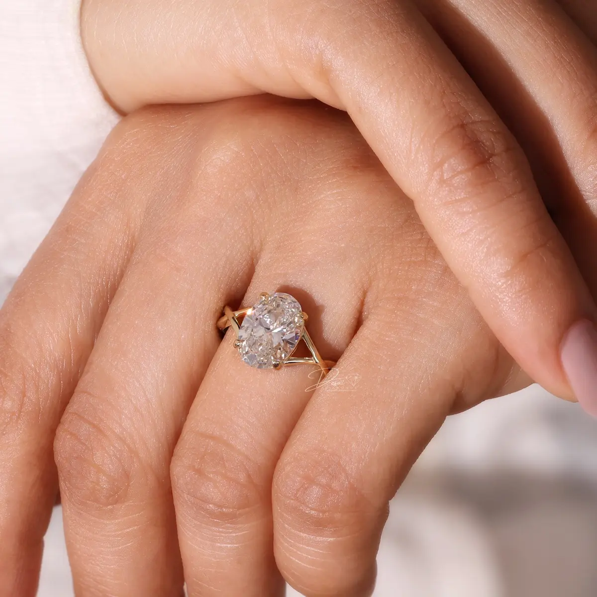 Oval diamond ring made by Desai Diamonds